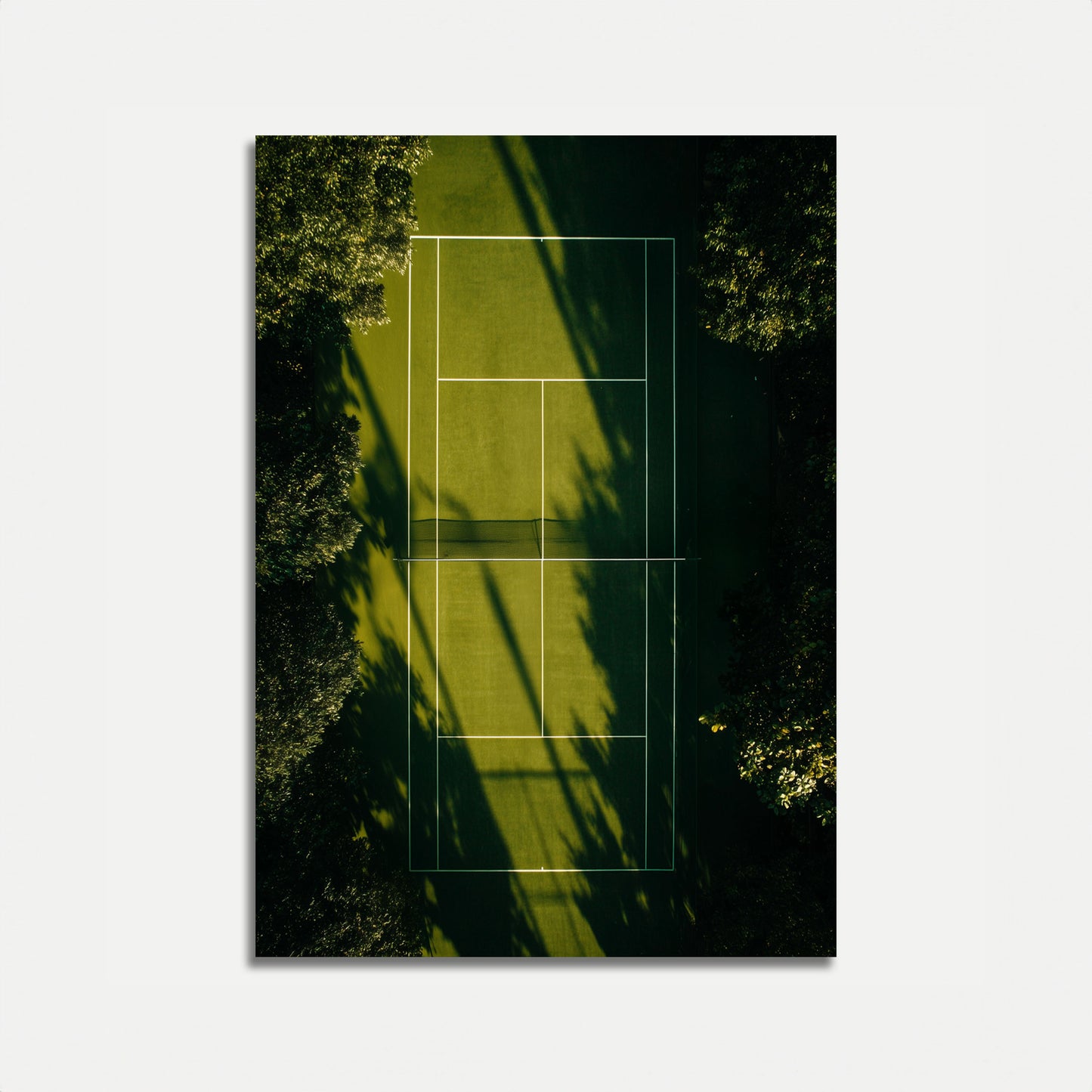 Sunlit Tennis Court Shadows Poster