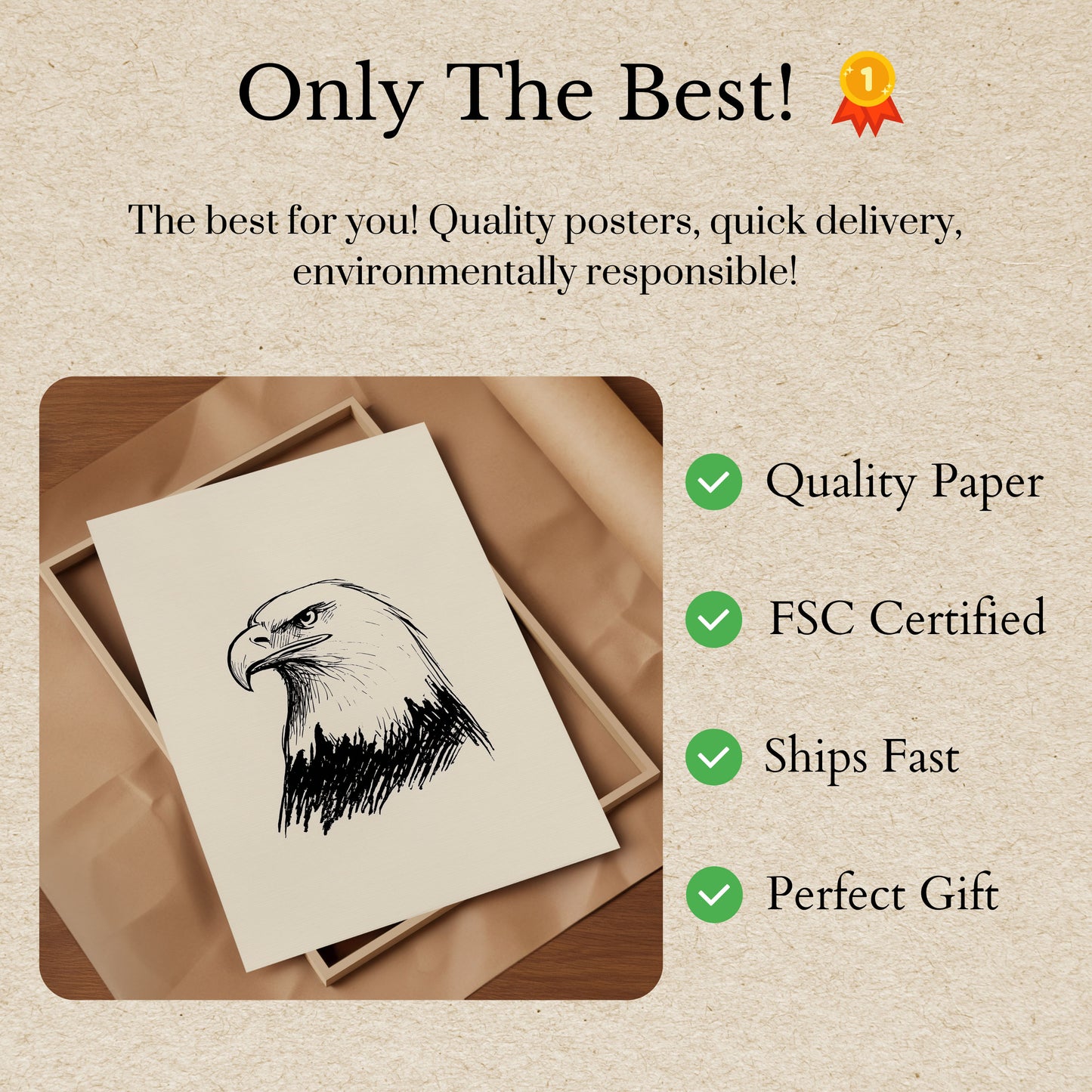 Majestic Eagle Profile Poster