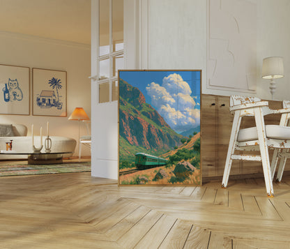 Mountain Train Journey Poster