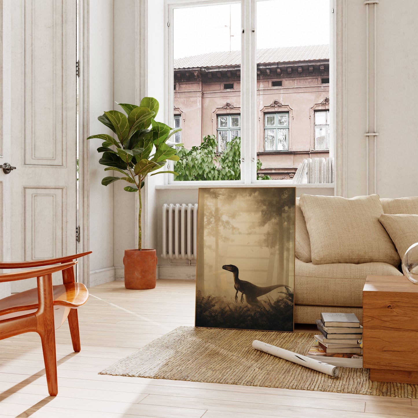 Misty Raptor Forest Poster