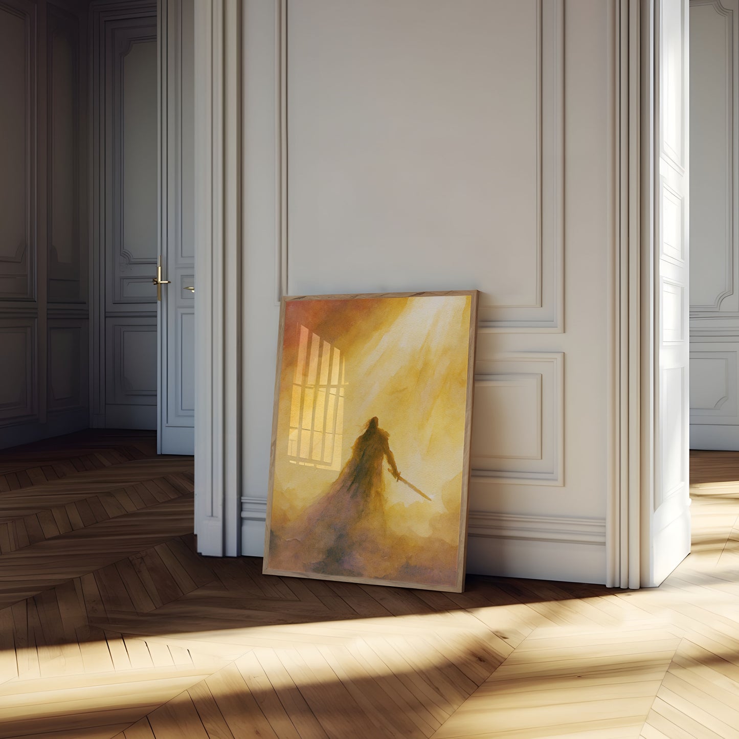 Warrior with Sword in Light Poster