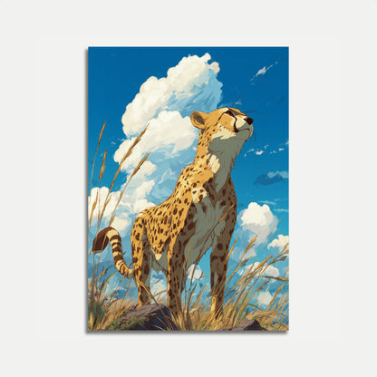 Majestic Cheetah Savanna Poster