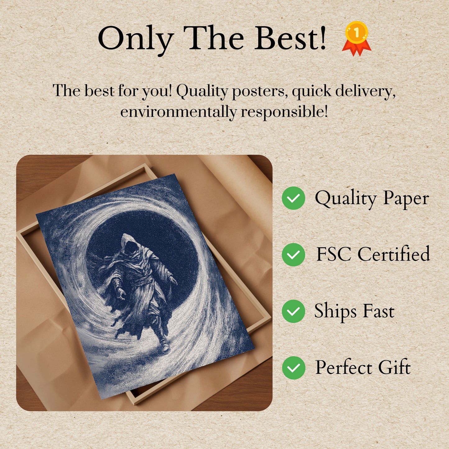 Póster del Astronauta Místico en el Espacio