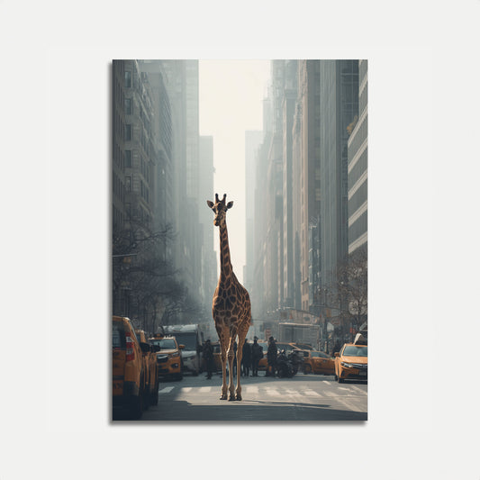 Urban Giraffe City Street Poster