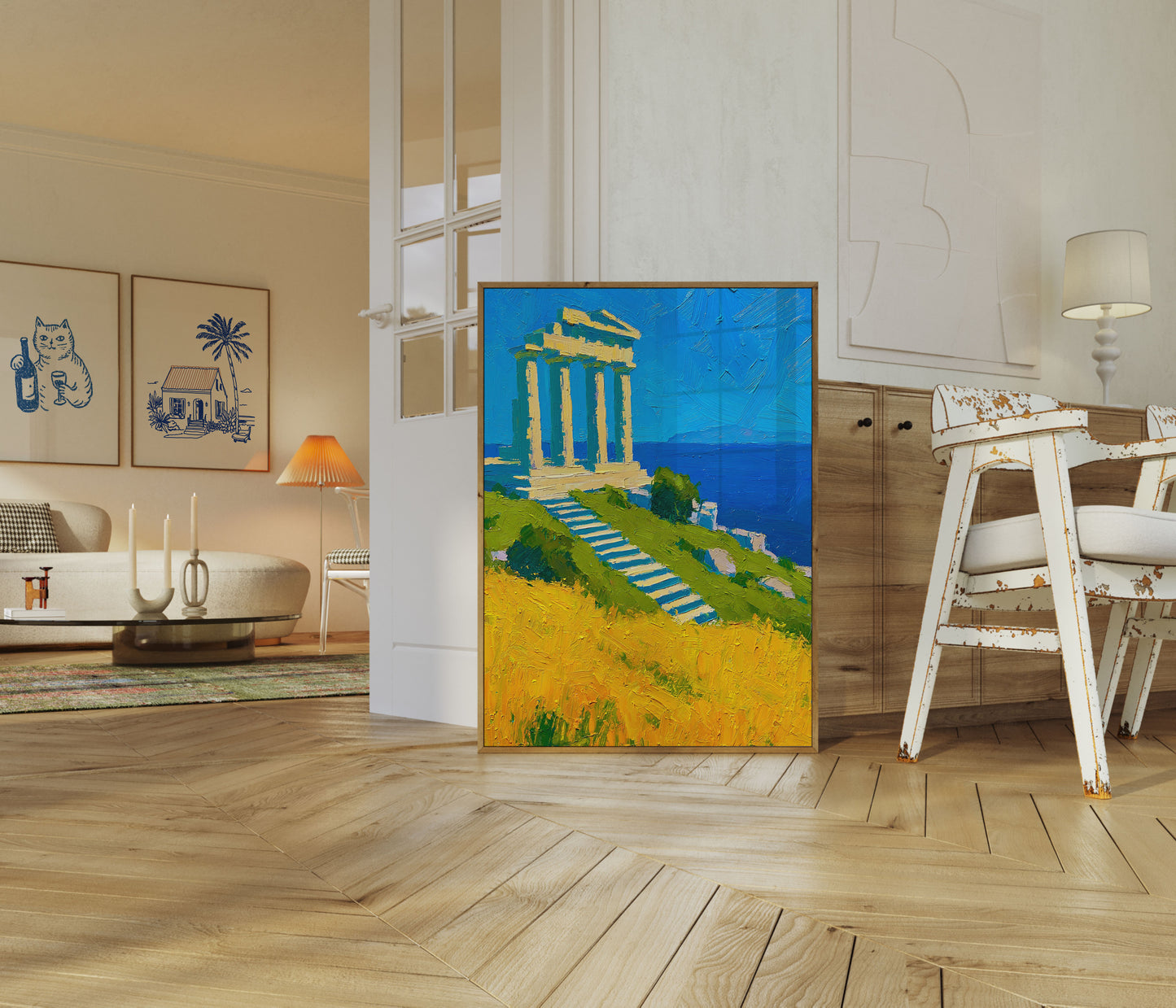 Greek Temple by the Sea Poster
