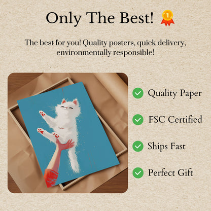 Fluffy Floating Feline Poster