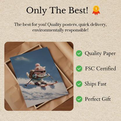 Cool Cat Skiing Adventure Poster