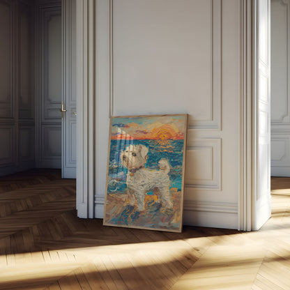 Sunset Puppy Beach Adventure Poster