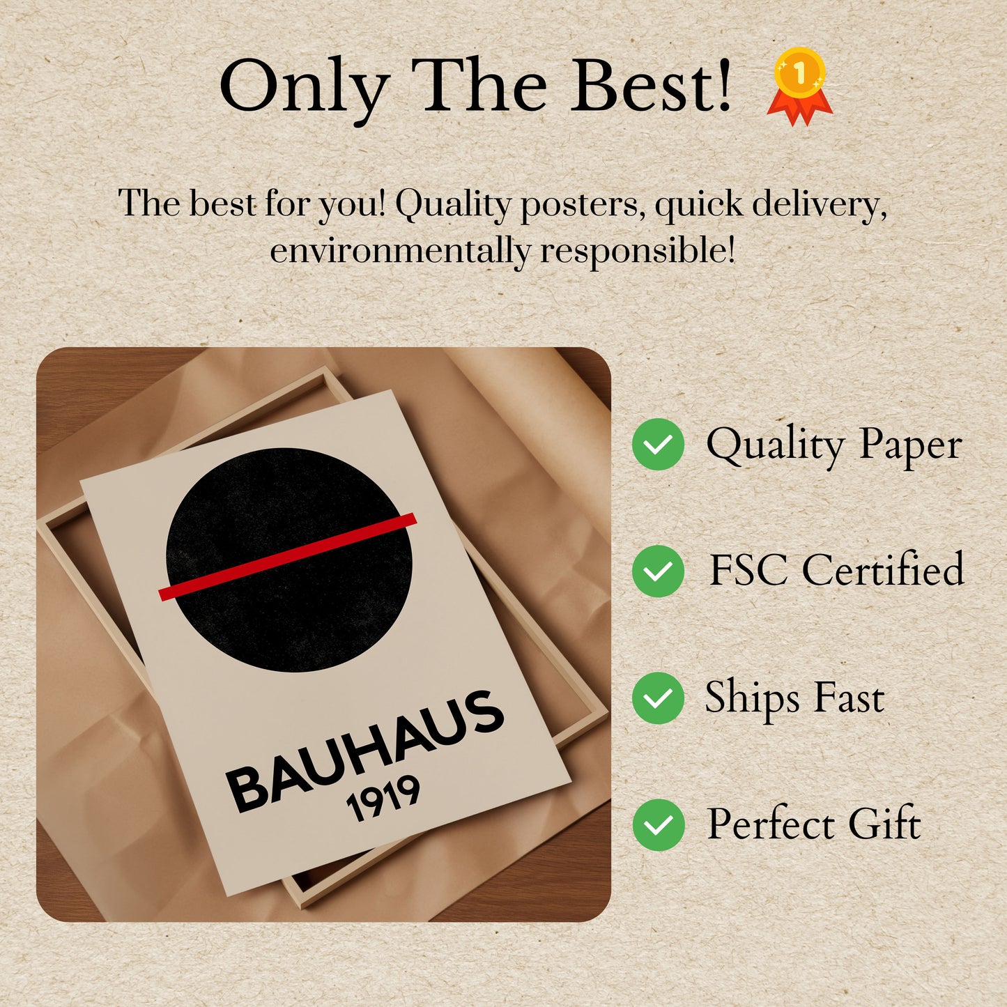 Bauhaus Circle Red Line Poster