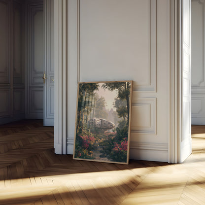 Futuristic Pod in Jungle Landscape Poster