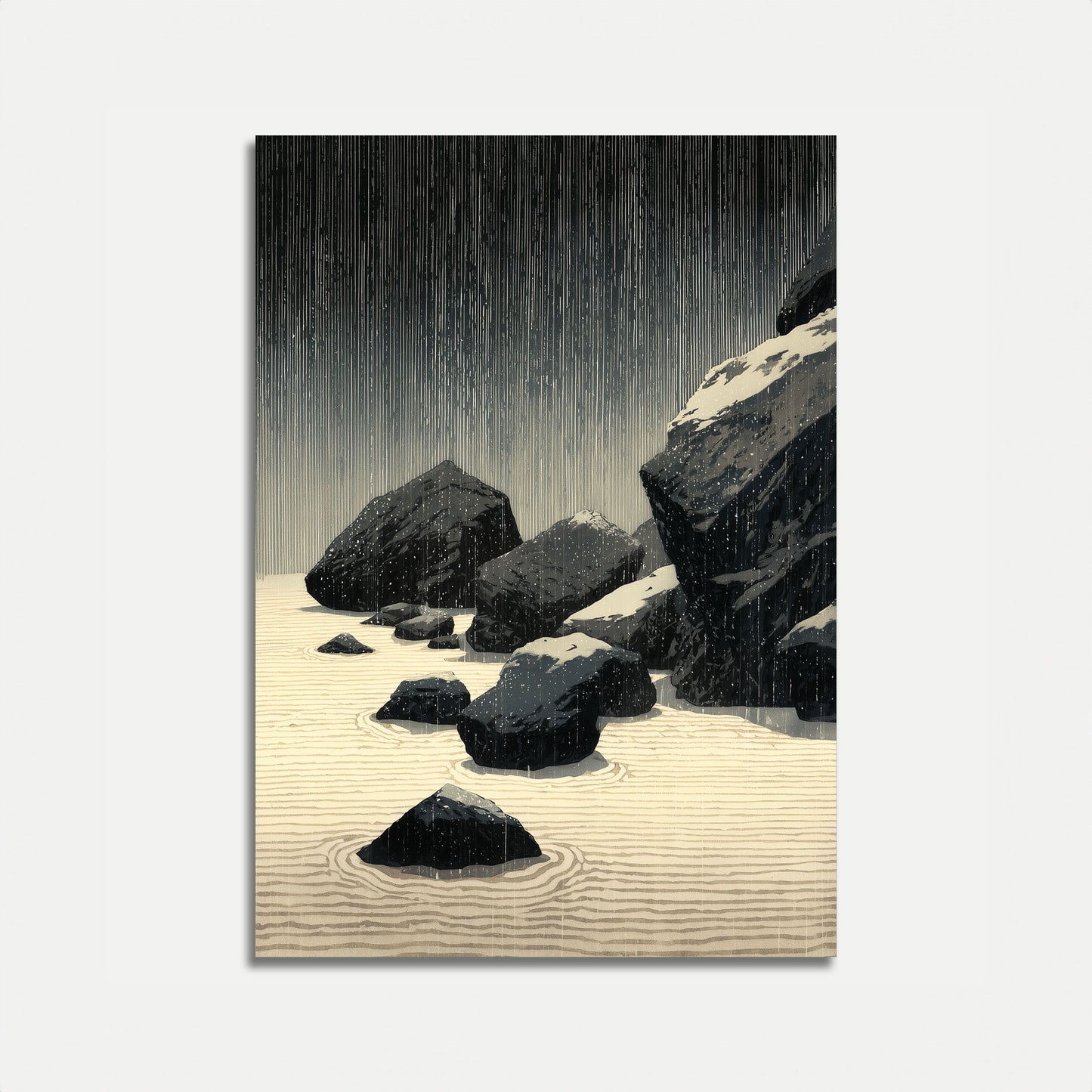 Zen Garden Meditation Stone Poster