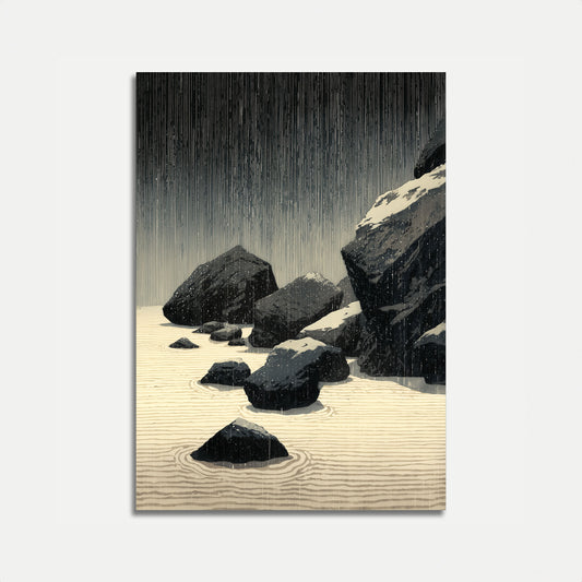 Zen Garden Meditation Stone Poster