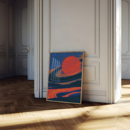 Planète Volcanique dans l'Espace Affiche