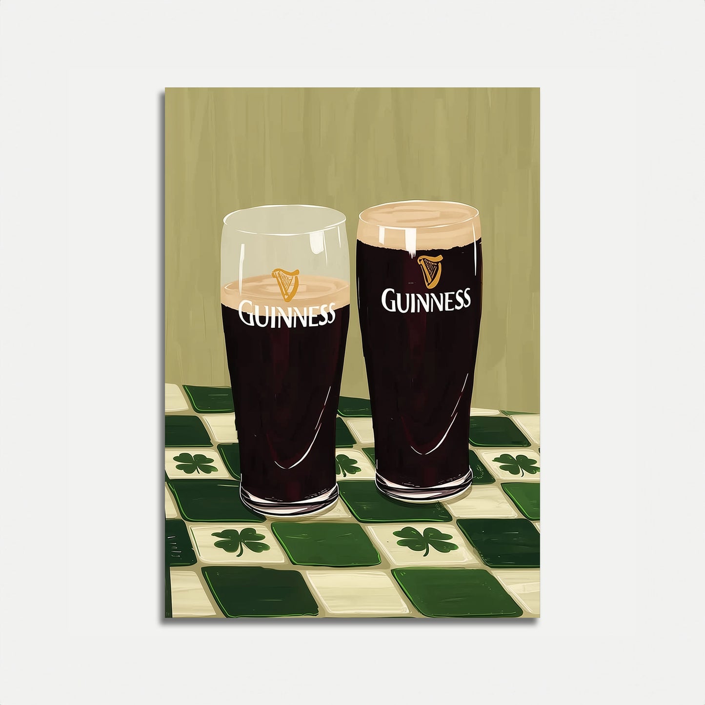 Classic Irish Guinness Bar Art Poster