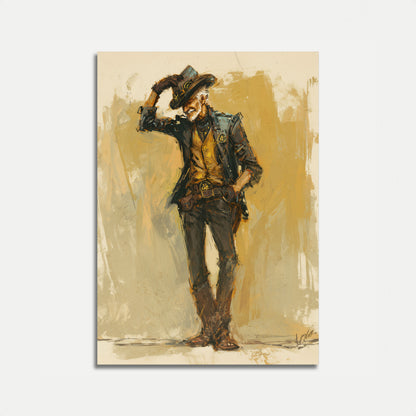 Póster vintage de saludo vaquero