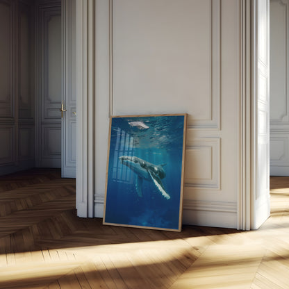 Majestic Humpback Whale Underwater Poster