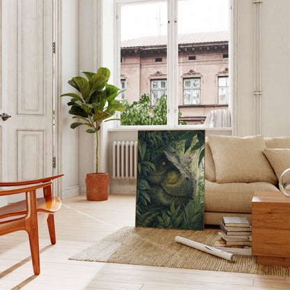 Póster del dinosaurio guardián de la jungla