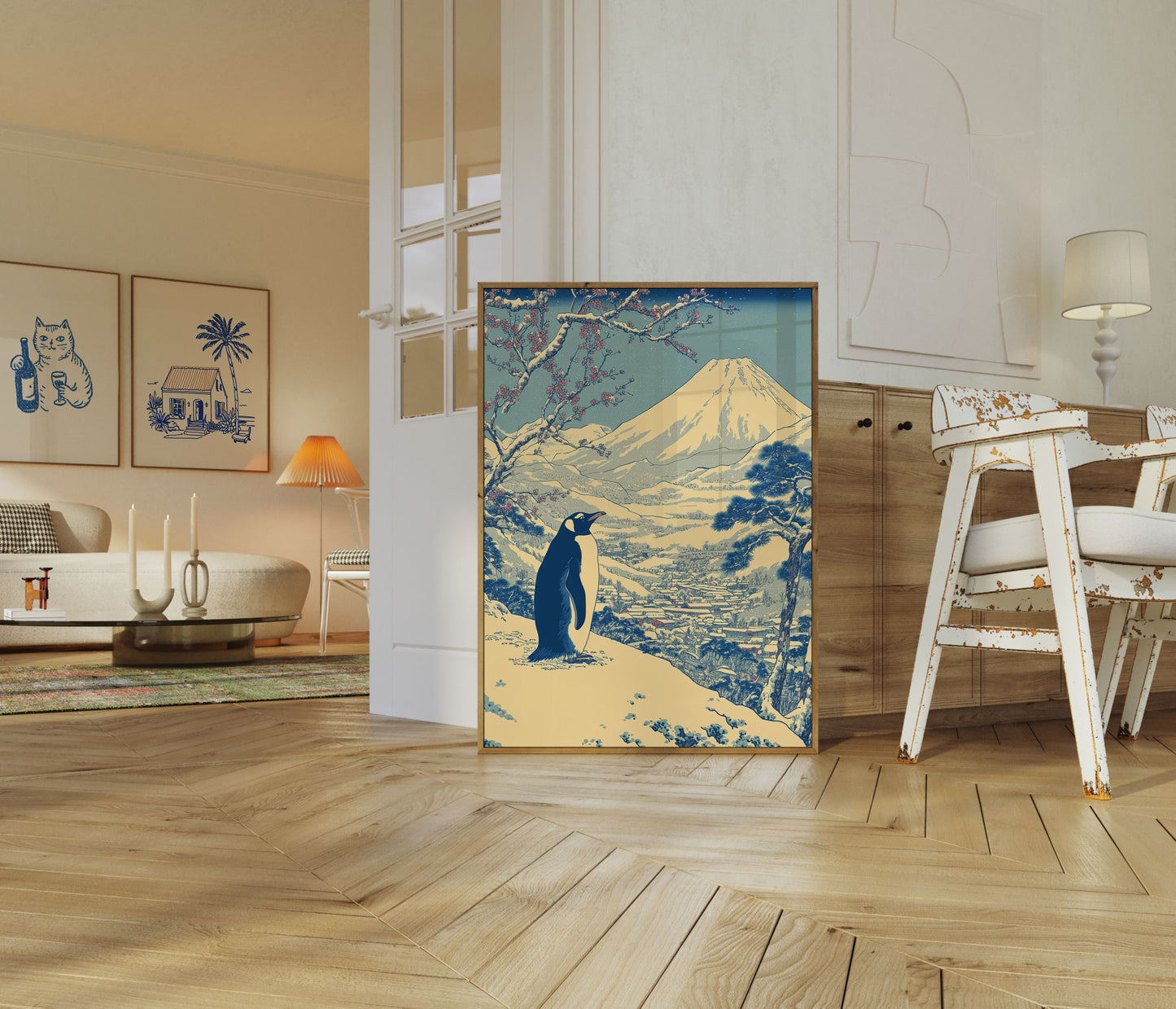 Pingvin Bjerg Landskab Plakat