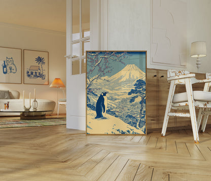 Pingvin Bjerg Landskab Plakat