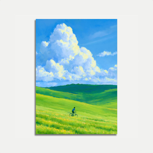 Ciclista in Green Valley - Poster