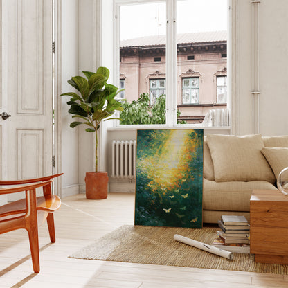 Mariposas con Luz Dorada Póster