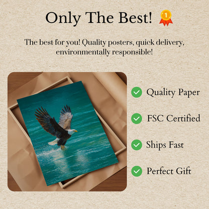 Bald Eagle Ocean Hunting Poster