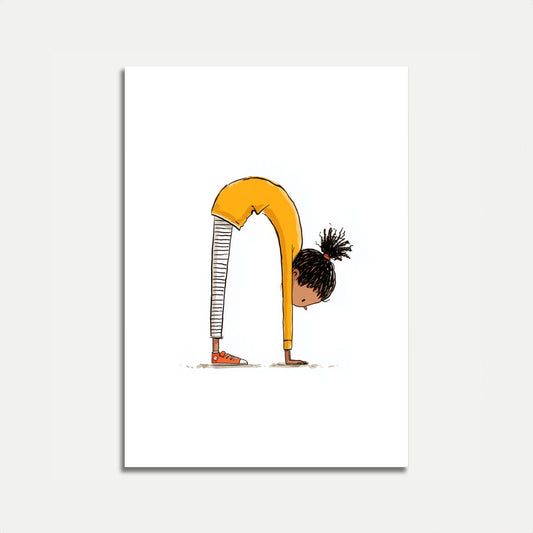 Affiche ludique d'étirements de yoga