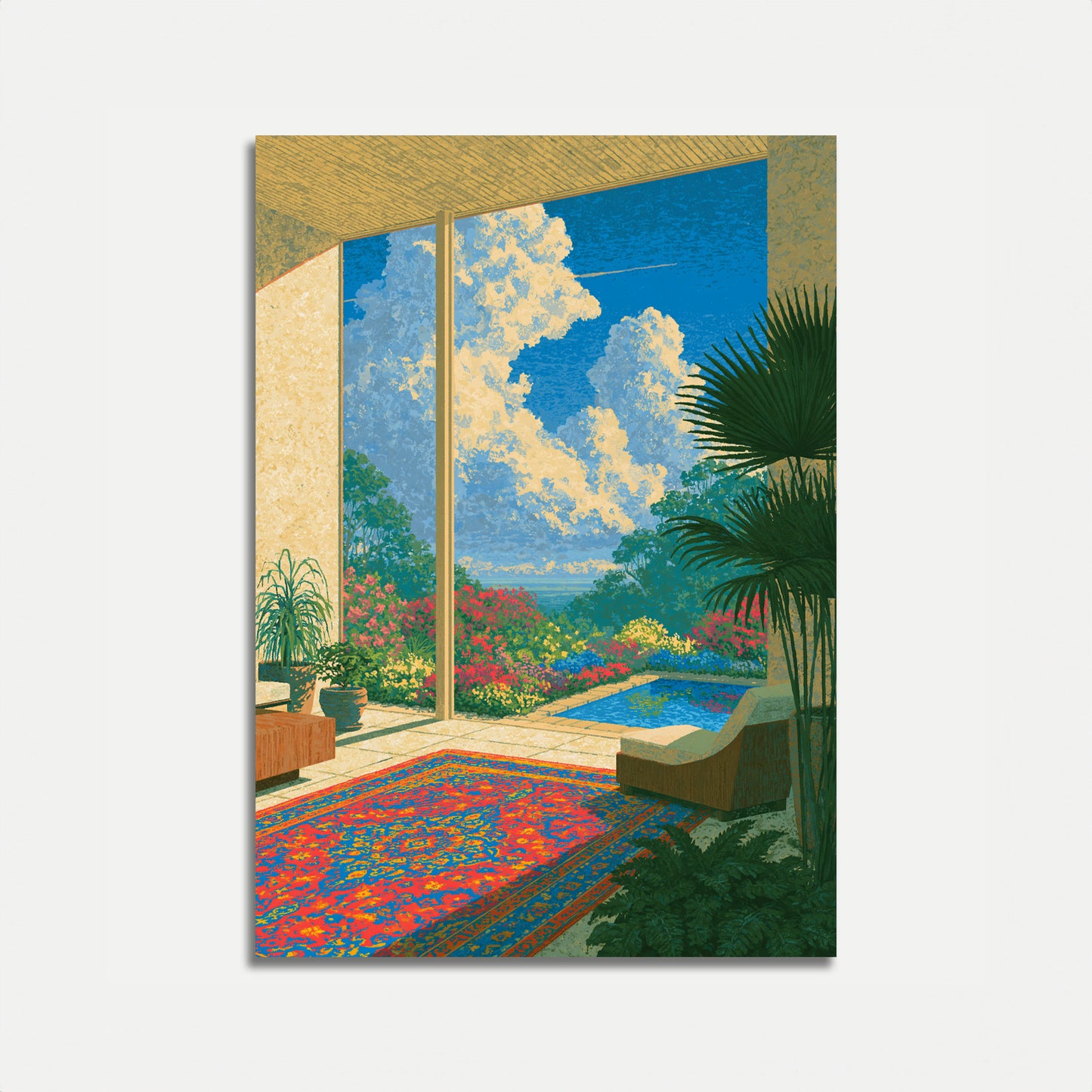 Affiche Vue Jardin Paradis Tropical