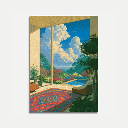 Affiche Vue Jardin Paradis Tropical