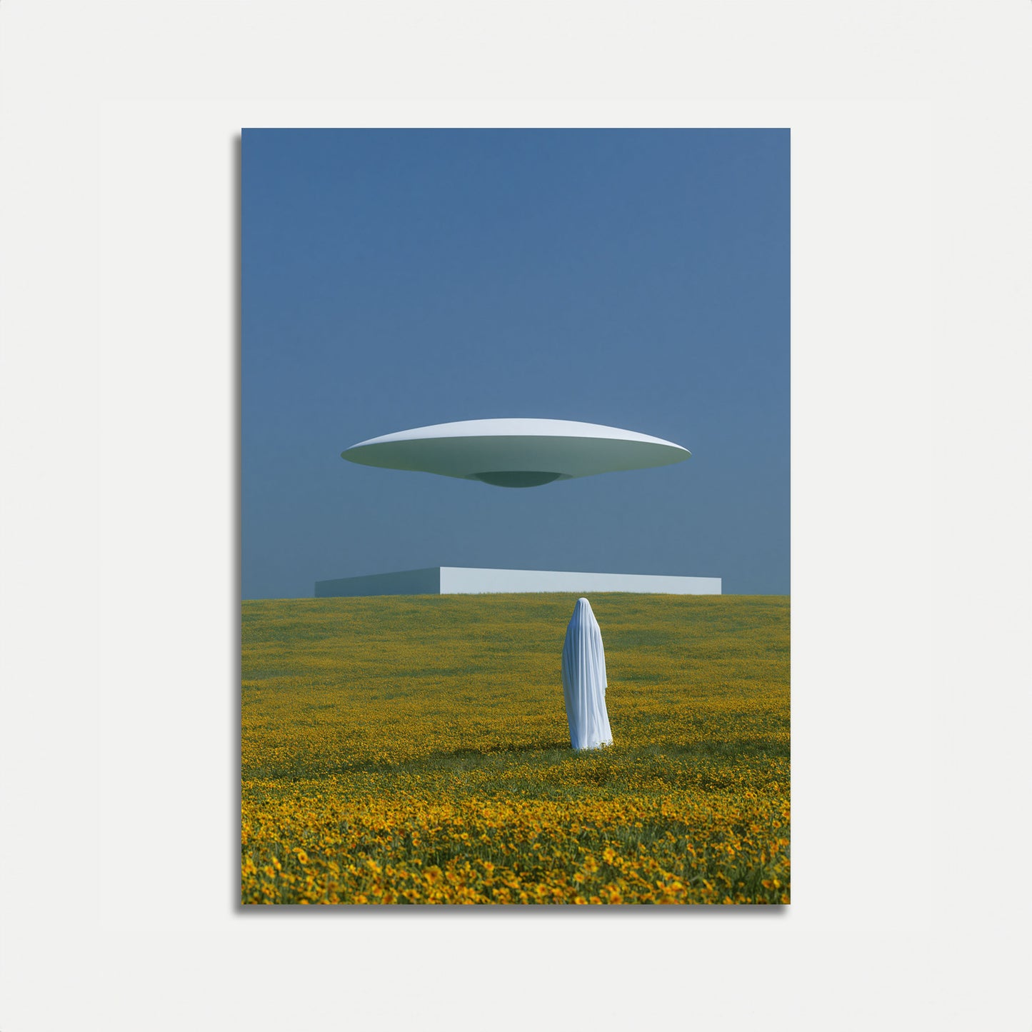 UFO Encounter in Wildflower Field Poster
