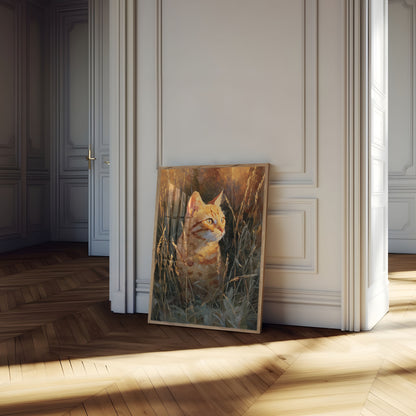 Orange Katt i Gyllene Vete Affisch