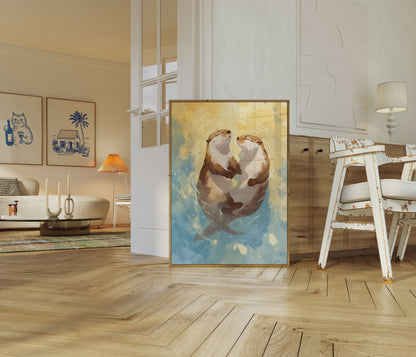 Otters Die Elkaar Vasthouden Poster