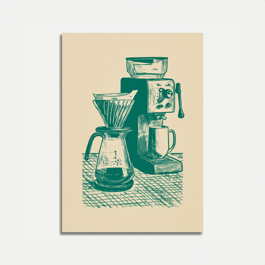 Vintage Coffee Brewing Poster