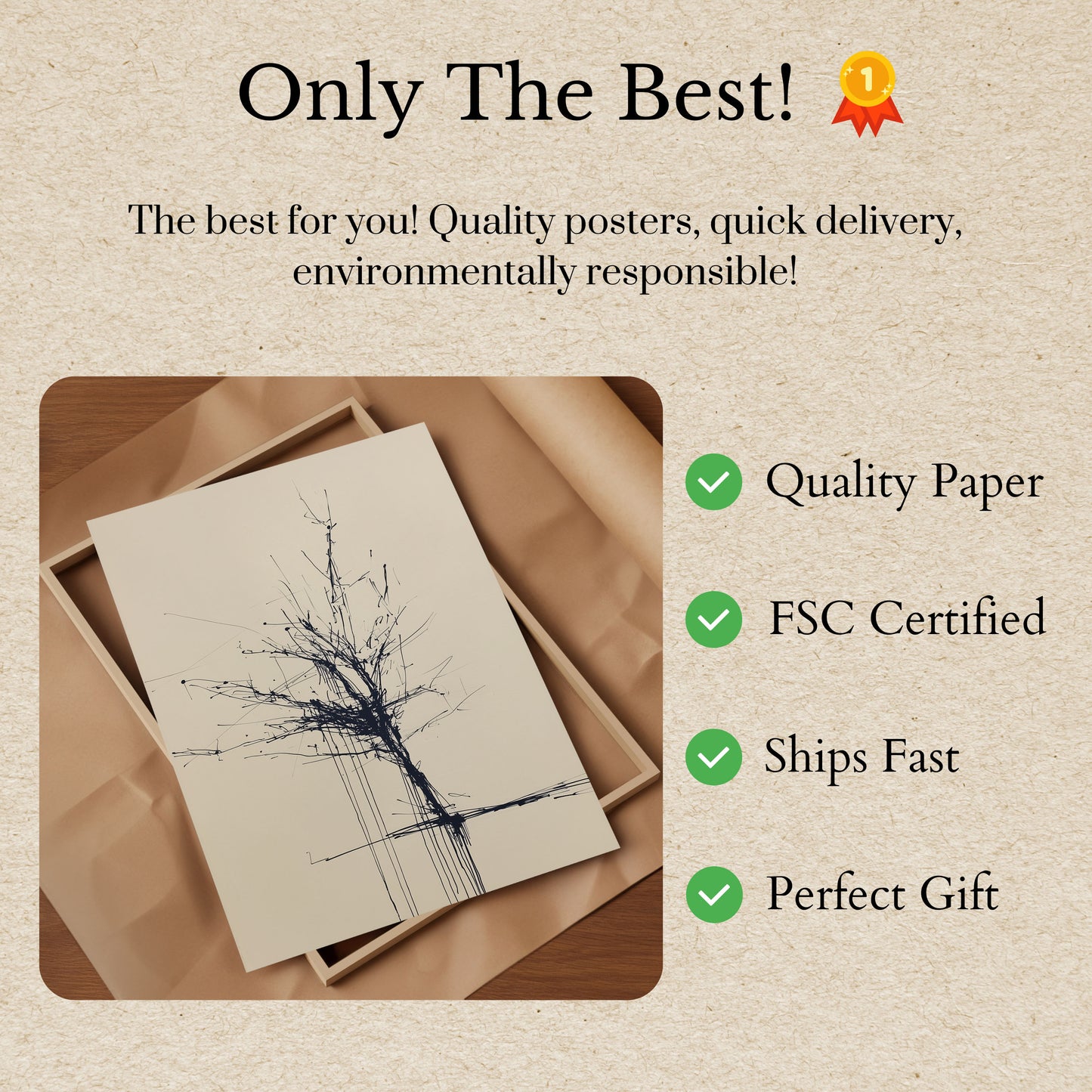 Abstract Minimalist Tree Poster