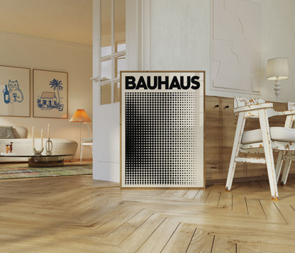 Bauhaus geometrisk halvtone plakat