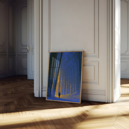 Voyage Solitaire à Travers Bois Dorés Affiche