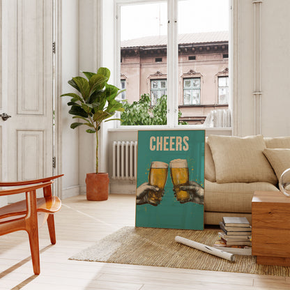 Vintage Beer Toast Cheers Poster