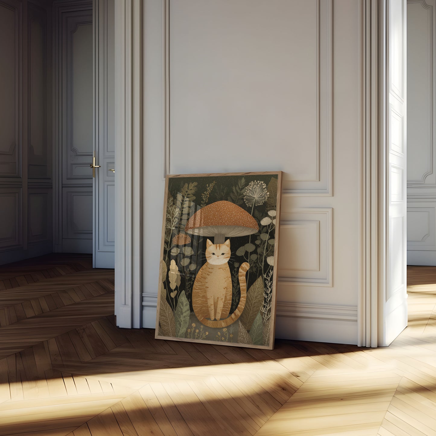 Kat Under Svamp Plakat