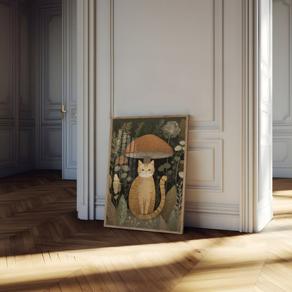 Kat Under Svamp Plakat