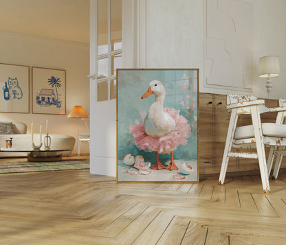 Ballerina Duck in Tutu Poster