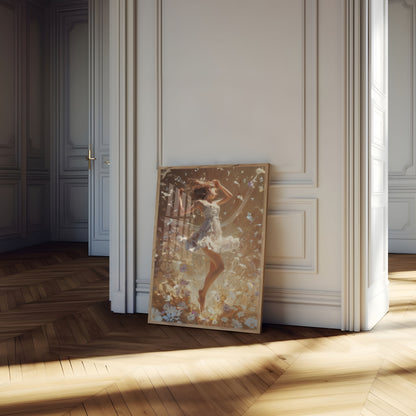Póster Bailando entre sueños de flores