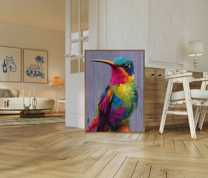 Vibrant Colorful Hummingbird Poster