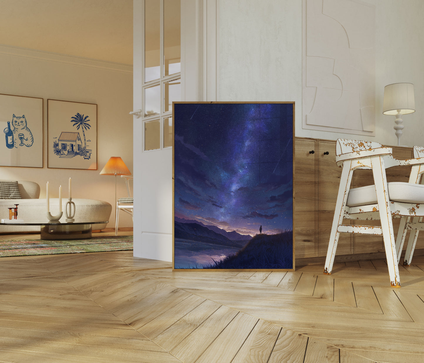 Poster del Paesaggio Montano Notte Stellata