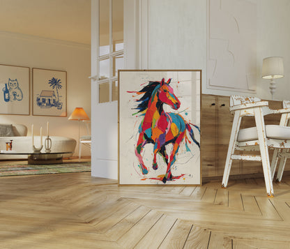 Vibrant Galloping Horse Poster