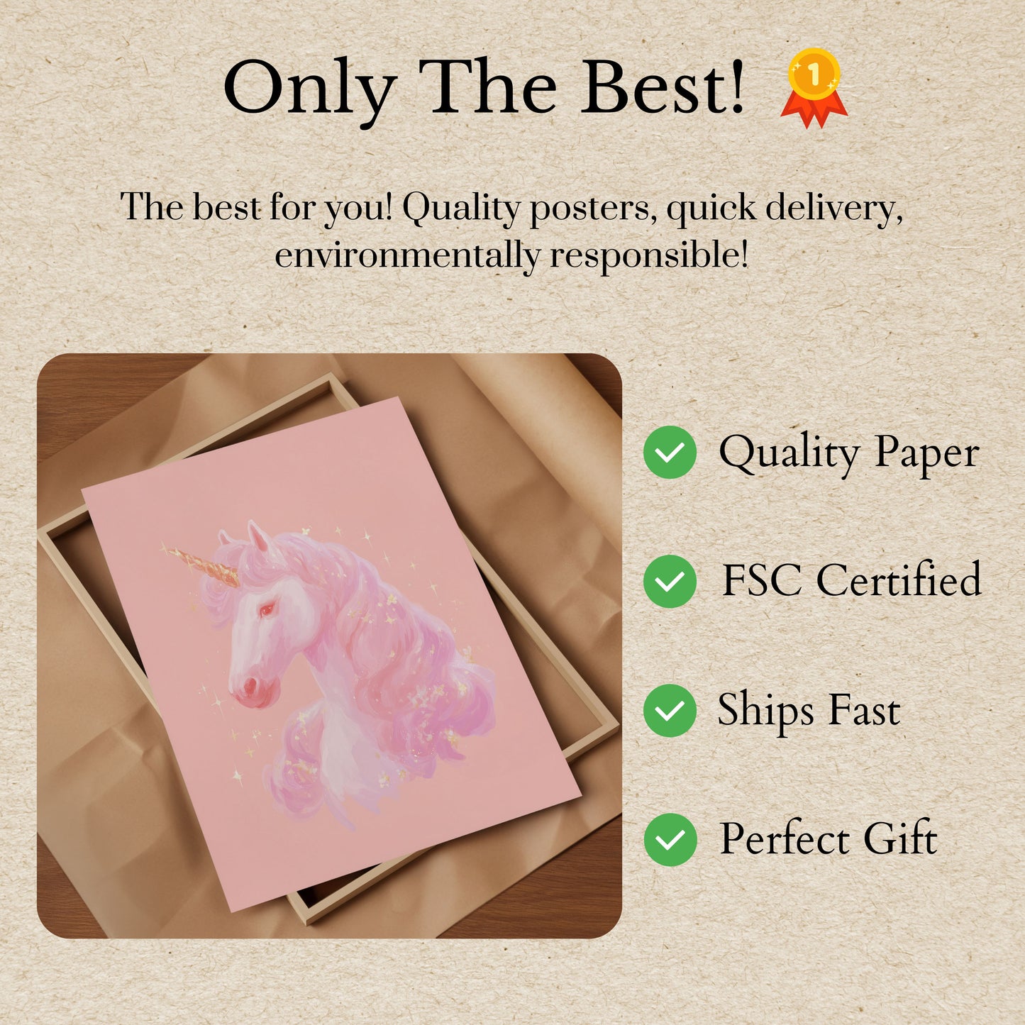 Poster dell'Unicorno Rosa Magico