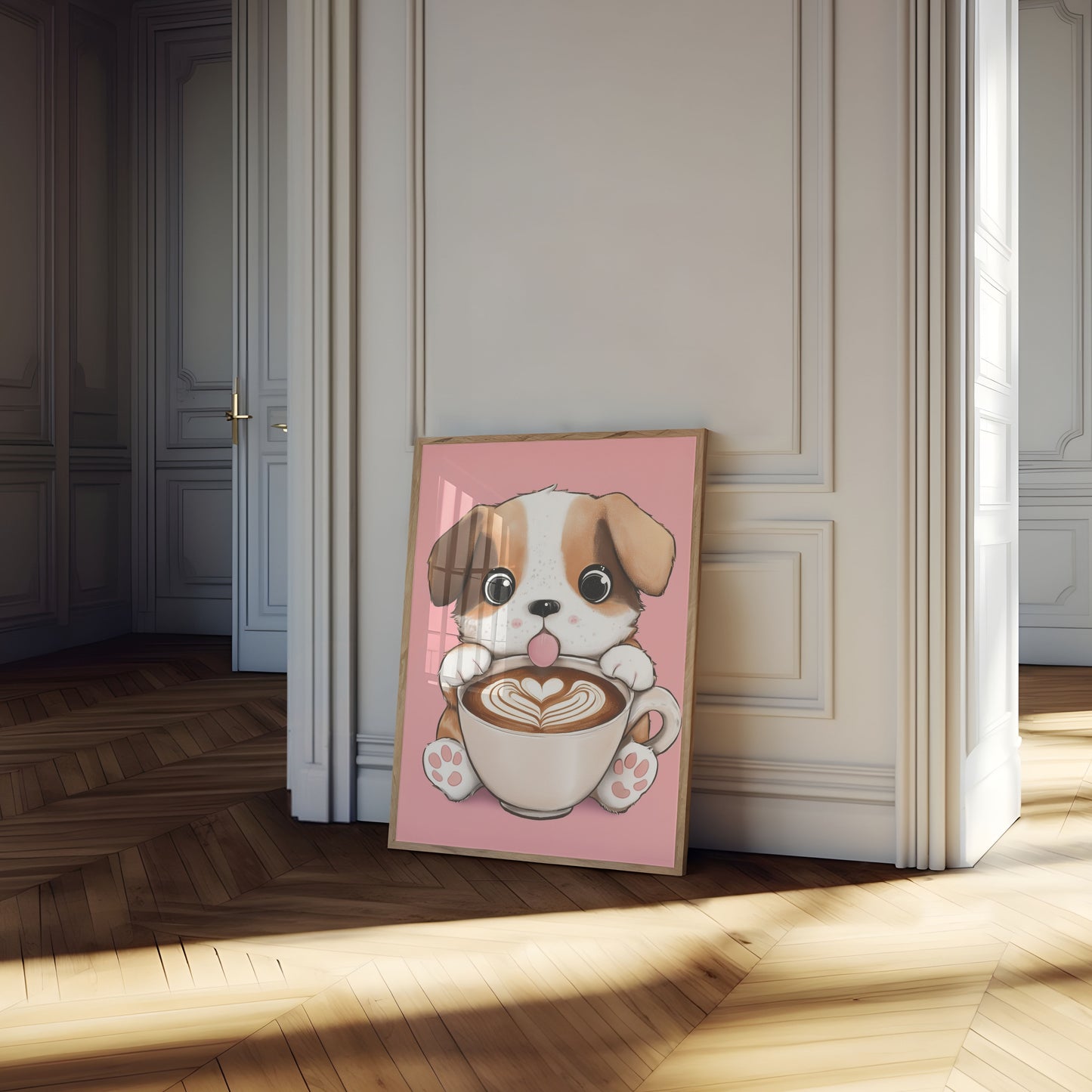 Cute Puppy Latte Love Poster
