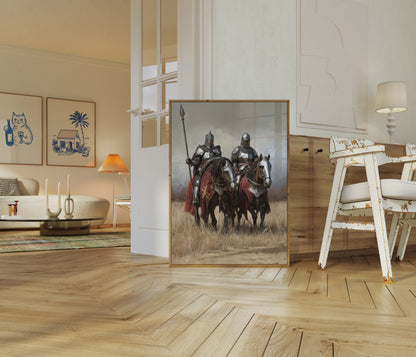 Medieval Knights Battle Charge Poster