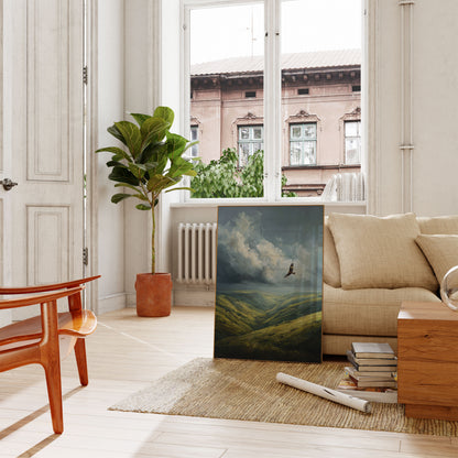 Eagle Soaring Over Valley Poster