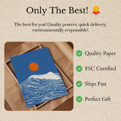 Sunset Ocean Wave Poster