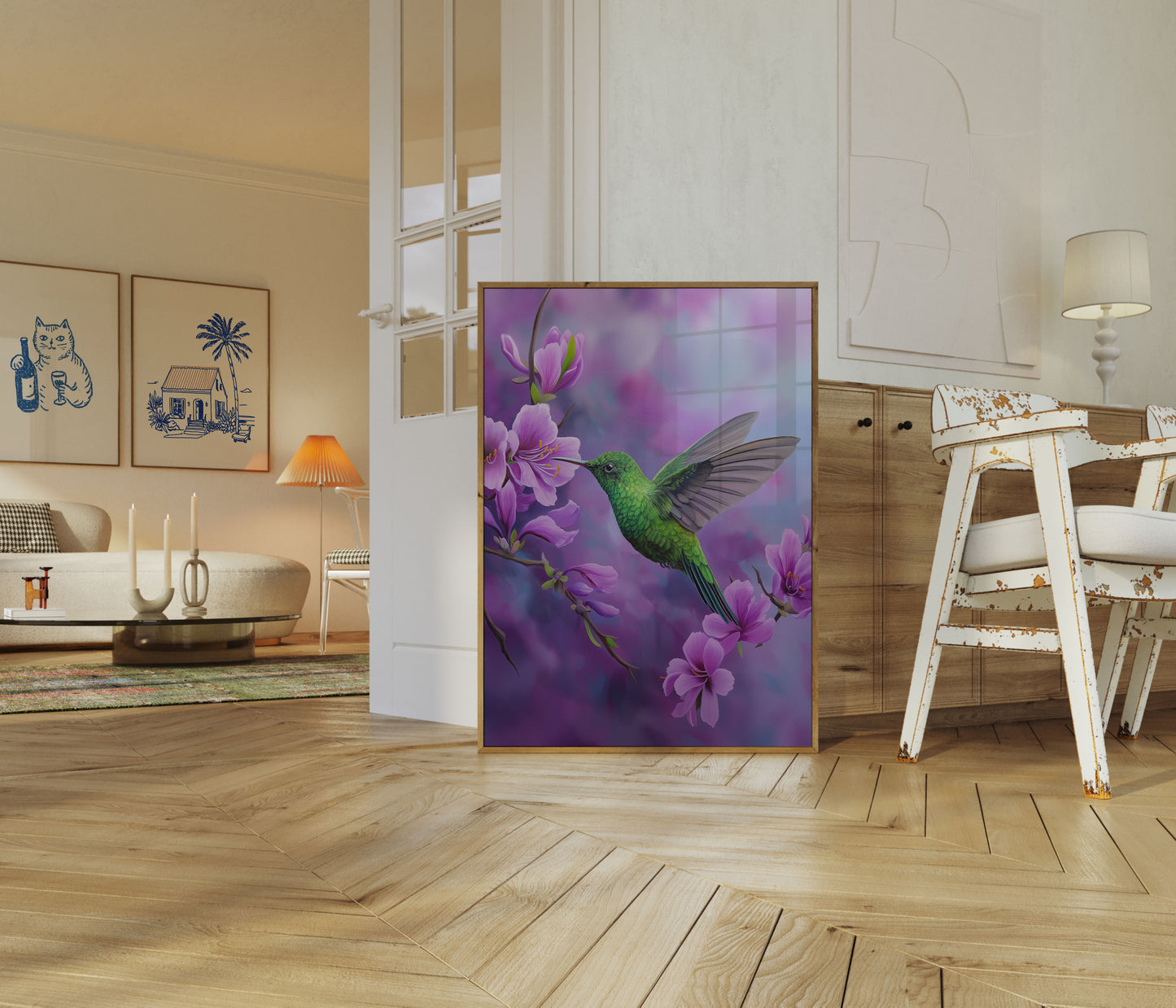 Smaragd Kolibrie Tuin Poster